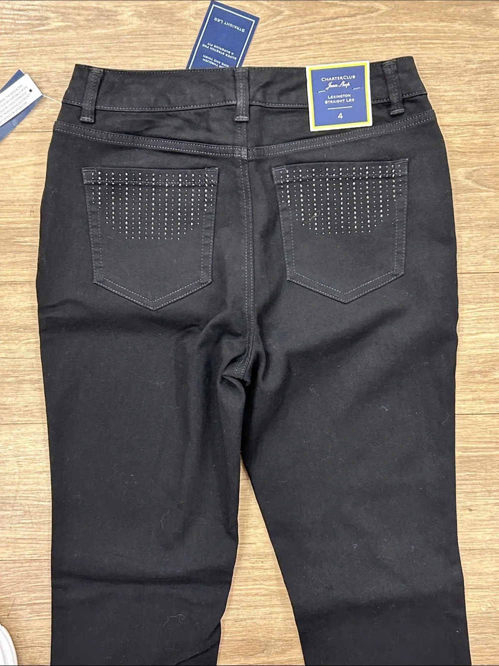 NEW Charter Club Lexington Straight Leg Black Jeans